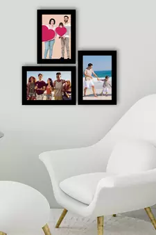 eCraftIndia Memory Wall Collage Photo Frame - Set of 3 Photo Frames for 3 Photos of 5"x7"