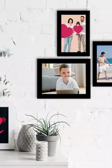 eCraftIndia Memory Wall Collage Photo Frame - Set of 3 Photo Frames for 2 Photos of 5"x7" and 1 Photo of 6"x8"