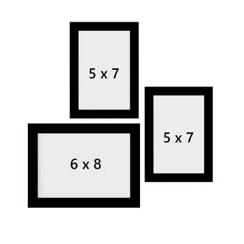 eCraftIndia Memory Wall Collage Photo Frame - Set of 3 Photo Frames for 2 Photos of 5"x7" and 1 Photo of 6"x8" 4