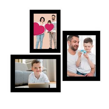 eCraftIndia Memory Wall Collage Photo Frame - Set of 3 Photo Frames for 1 Photo of 5"x7" and 2 Photos of 6"x8" 1