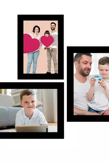 eCraftIndia Memory Wall Collage Photo Frame - Set of 3 Photo Frames for 1 Photo of 5"x7" and 2 Photos of 6"x8"
