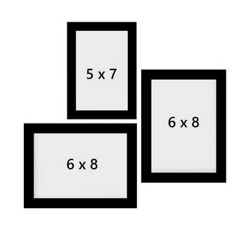 eCraftIndia Memory Wall Collage Photo Frame - Set of 3 Photo Frames for 1 Photo of 5"x7" and 2 Photos of 6"x8" 4