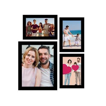 eCraftIndia Memory Wall Collage Photo Frame - Set of 4 Photo Frames for 3 Photos of 5"x7" and 1 Photo of 8"x10" 1
