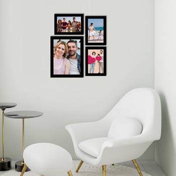 eCraftIndia Memory Wall Collage Photo Frame - Set of 4 Photo Frames for 3 Photos of 5"x7" and 1 Photo of 8"x10" 3