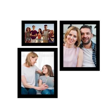 eCraftIndia Memory Wall Collage Photo Frame - Set of 3 Photo Frames for 1 Photo of 5"x7" and 2 Photos of 8"x10" 1