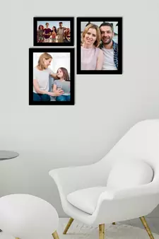 eCraftIndia Memory Wall Collage Photo Frame - Set of 3 Photo Frames for 1 Photo of 5"x7" and 2 Photos of 8"x10"