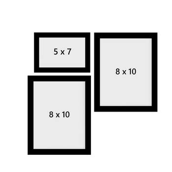 eCraftIndia Memory Wall Collage Photo Frame - Set of 3 Photo Frames for 1 Photo of 5"x7" and 2 Photos of 8"x10" 4