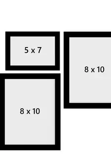 eCraftIndia Memory Wall Collage Photo Frame - Set of 3 Photo Frames for 1 Photo of 5"x7" and 2 Photos of 8"x10"