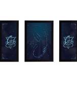 eCraftIndia Set of 3 Lord Ganesha Satin Matt Texture UV Art Painting