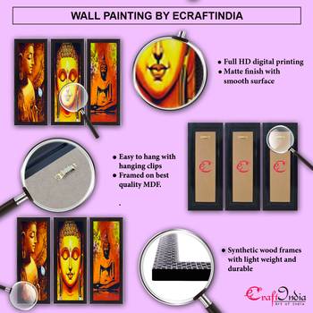 eCraftIndia Set of 3 Lord Ganesha Satin Matt Texture UV Art Painting 5