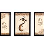 eCraftIndia Set of 3 Lord Ganesha Satin Matt Texture UV Art Painting