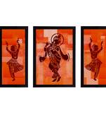 eCraftIndia Set of 3 Lord Krishna Satin Matt Texture UV Art Painting