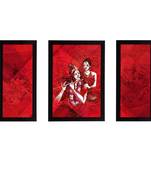 eCraftIndia Set of 3 Radha Krishna Satin Matt Texture UV Art Painting