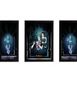 eCraftIndia Set of 3 Radha Krishna Satin Matt Texture UV Art Painting