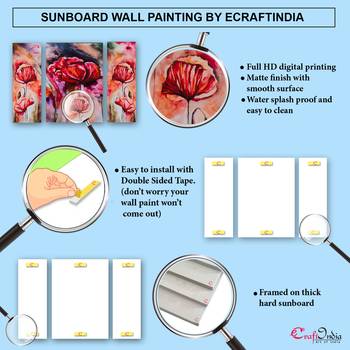 eCraftIndia Set of 5 Radha Krishna Premium Sunboard Panels Painting 4