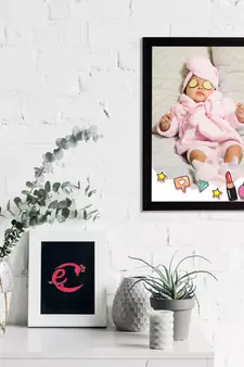 eCraftIndia Cute Baby Satin Matt Texture UV Art Painting