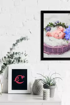 eCraftIndia Cute Baby Satin Matt Texture UV Art Painting