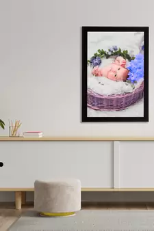 eCraftIndia Cute Baby Satin Matt Texture UV Art Painting