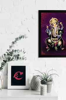 eCraftIndia Lord Ganesha Satin Matt Texture UV Art Painting