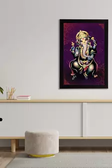 eCraftIndia Lord Ganesha Satin Matt Texture UV Art Painting