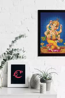 eCraftIndia Lord Ganesha Satin Matt Texture UV Art Painting