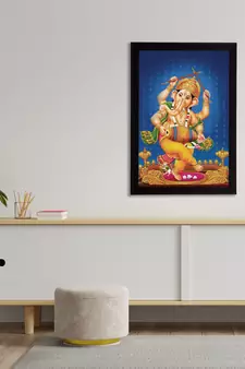 eCraftIndia Lord Ganesha Satin Matt Texture UV Art Painting