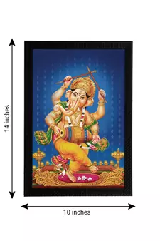 eCraftIndia Lord Ganesha Satin Matt Texture UV Art Painting