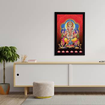 eCraftIndia Lord Ganesha Satin Matt Texture UV Art Painting 3