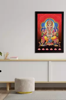 eCraftIndia Lord Ganesha Satin Matt Texture UV Art Painting