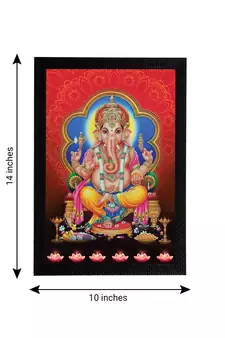 eCraftIndia Lord Ganesha Satin Matt Texture UV Art Painting