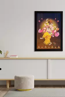 eCraftIndia Lord Ganesha Satin Matt Texture UV Art Painting