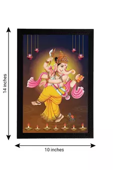 eCraftIndia Lord Ganesha Satin Matt Texture UV Art Painting