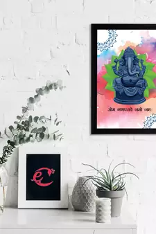 eCraftIndia Lord Ganesha Satin Matt Texture UV Art Painting