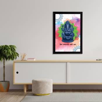 eCraftIndia Lord Ganesha Satin Matt Texture UV Art Painting 3