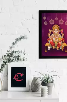 eCraftIndia Lord Ganesha Satin Matt Texture UV Art Painting