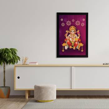eCraftIndia Lord Ganesha Satin Matt Texture UV Art Painting 3