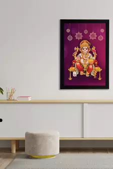 eCraftIndia Lord Ganesha Satin Matt Texture UV Art Painting