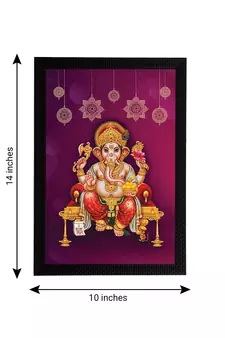 eCraftIndia Lord Ganesha Satin Matt Texture UV Art Painting