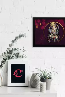 eCraftIndia Lord Ganesha Satin Matt Texture UV Art Painting