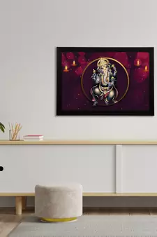 eCraftIndia Lord Ganesha Satin Matt Texture UV Art Painting