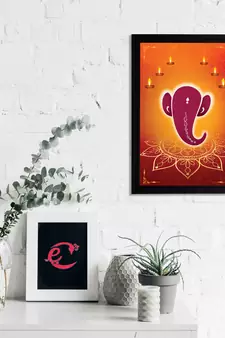 eCraftIndia Lord Ganesha Satin Matt Texture UV Art Painting