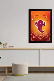 eCraftIndia Lord Ganesha Satin Matt Texture UV Art Painting