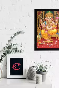 eCraftIndia Lord Ganesha Satin Matt Texture UV Art Painting