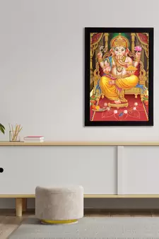 eCraftIndia Lord Ganesha Satin Matt Texture UV Art Painting
