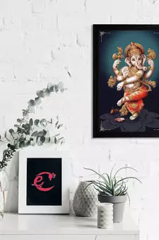eCraftIndia Lord Ganesha Satin Matt Texture UV Art Painting