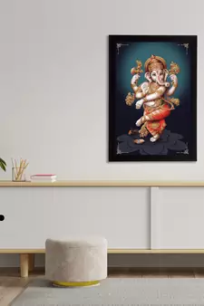 eCraftIndia Lord Ganesha Satin Matt Texture UV Art Painting