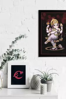 eCraftIndia Lord Ganesha Satin Matt Texture UV Art Painting