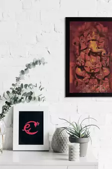 eCraftIndia Lord Ganesha Satin Matt Texture UV Art Painting
