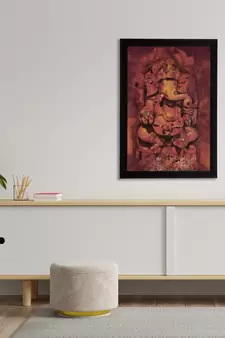 eCraftIndia Lord Ganesha Satin Matt Texture UV Art Painting