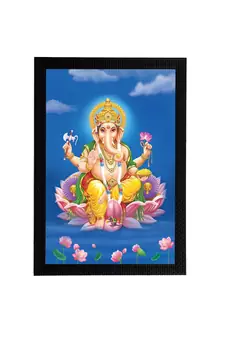 eCraftIndia Lord Ganesha Satin Matt Texture UV Art Painting